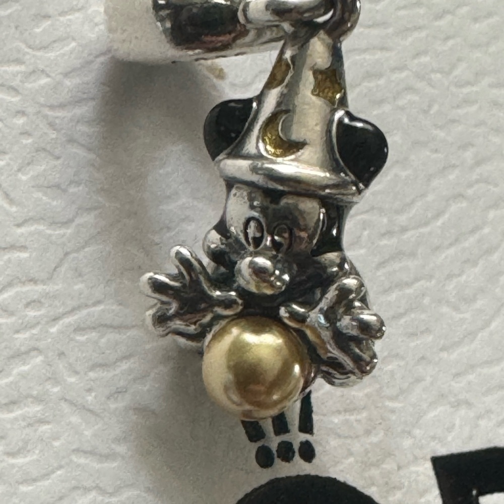 Authen Pandora Disney Fantasia Sorcerer Mickey Mouse Charm Silver